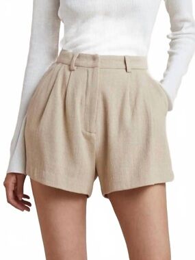 BEC + BRIDGE - Cream Women's Tailored High-Waist Shorts With Pockets (size US 6)